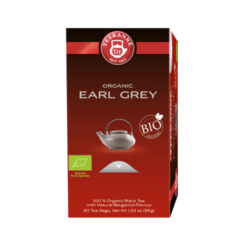 Teekanne Bio Earl Grey, Schwarztee, 20 Teebeutel im Kuvert, 2. Entnahmefach/displaytauglich, 35g